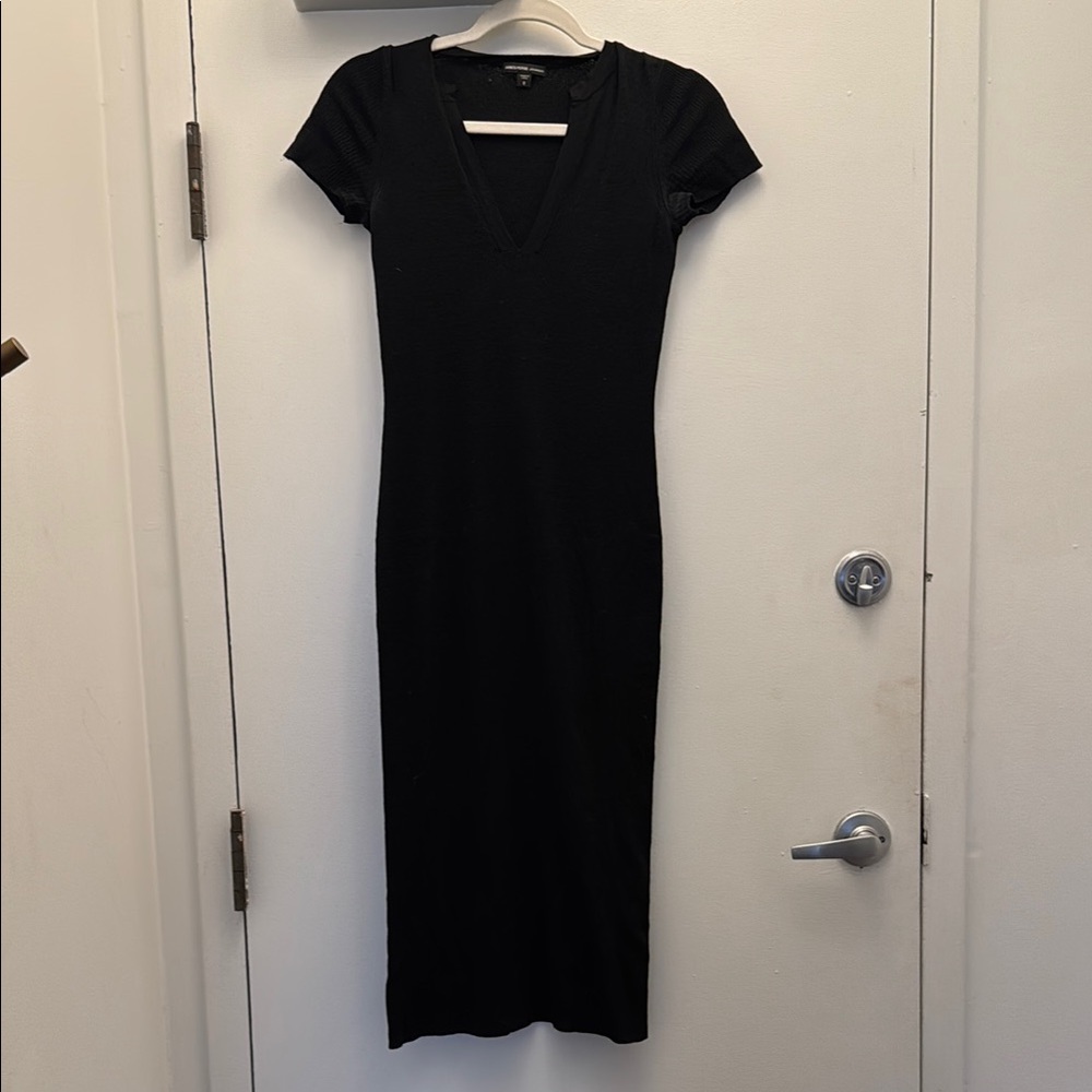 James Perse Black V-Neck Dress